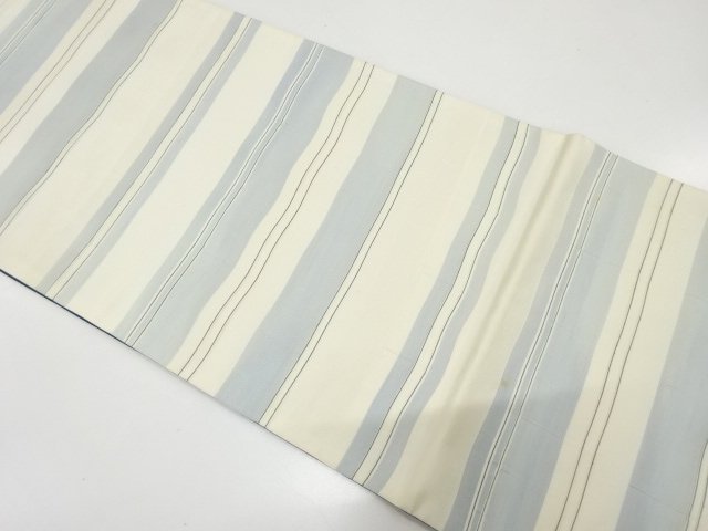 JAPANESE KIMONO / ANTIQUE FUKURO OBI / SILK / MATELASSE / WOVEN STRIPE